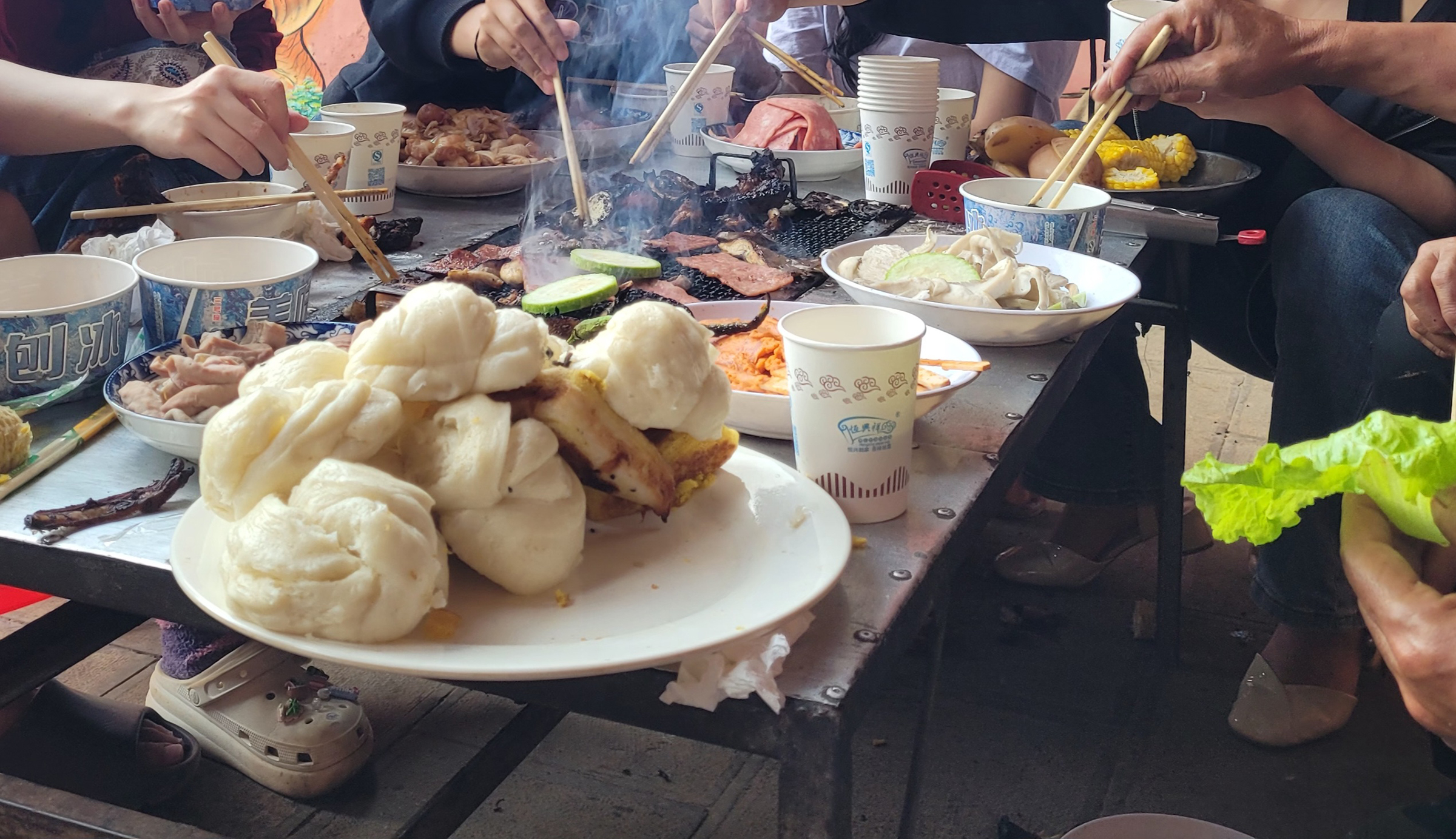 A Mosuo family in a southwest China village celebrates a child's birthday